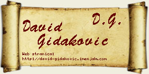 David Gidaković vizit kartica